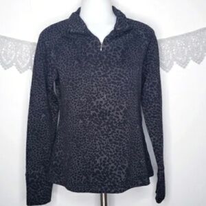 Lucy Women's Active 1/4 Zip Pullover Jacket Stretch Animal Print Size Medium